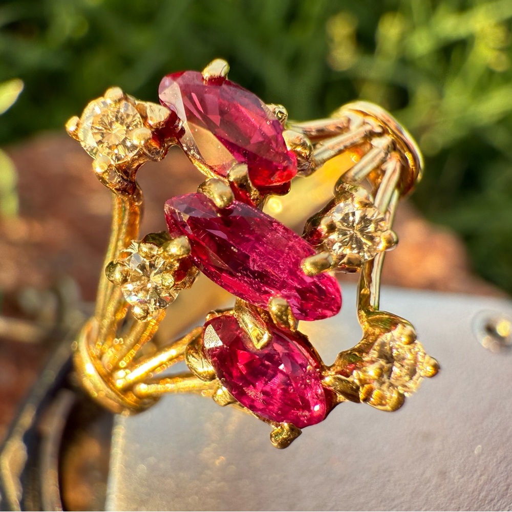 Elegant 14 Karat Gold and Vibrant Ruby Ring